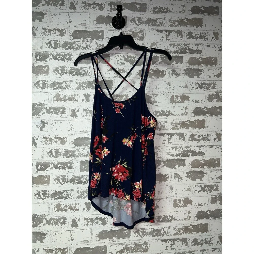 NWT! Papermoon Basima Back Detail Knit Top - Navy Blue Floral Print - Size XL - Picture 2 of 5